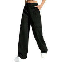 GRECIILOOKS Loose High-Waisted Pants | Korean Trousers for Women (GL-TR1043_Black