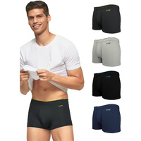 XYXX Men's Underwear Uno IntelliSoft Antimicrobial Micro Modal Trunk Pack of 5 (Dress Blue ; Coral Grey ; Black ; Heather Grey ; Coral Grey; L)