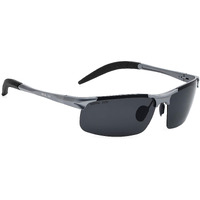 ROYAL SON Men's Rectangular Black Frame Polarization Sunglasses (Black Lens| Large)-Pack Of 1