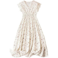 TOPLOT Dresses for Women|One Piece Dress for Women|Western Dress for Women (Dress-5185-Off White-S)