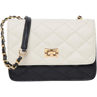 ADISA Women's Girls Quilted Cross Body Sling Bag (SL5075-Off White - Black)