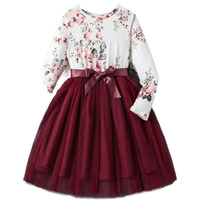 TAGAS Baby-Girl Satin Fit and Flare Knee-Length Dress (KD-96_RED_5 6 Years)
