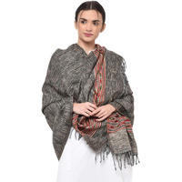 Weavers Villa Kullu Design Shawl (Black), 100cm X 200cm