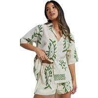 LERIYA FASHION Women's Rayon Geometric Co ord Set Pack of 1 (LF-W2011&SH257_White_3XL)