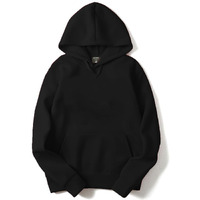 ADRO Men's Cotton Hooded Neck Hoodie/Sweatshirt (H-M-PLN-BL_Black_3XL)