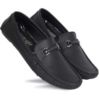 AADI Men's Black Synthetic Leather Outdoor Loafer Shoes