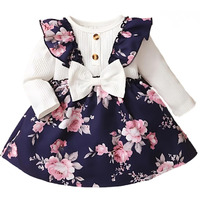 Buy & Try by Dharmikaay Girl's Lycra Floral Printed Frock Dress for Girls Short Frock Baby Princess Western Dresses| Stylish Fancy Kids Clothing for Festival, Birthday, Fashion. 6-12 Months Blue