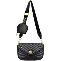 ADISA Women's Girls Waves Cross Body Sling Bag with Pouch (SL5130_Black)