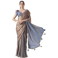 Womanista Women's Jimmychoo Two Tone Saree With Un-stitched blouse