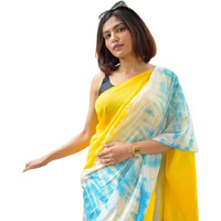C J Enterprise Womens Pure Soft Cotton Saree Linen For Kalamkari Silk Sarees Latest Party Design Wear Wedding Sadi With Blouse Piece sari south mulmul ikkat mul print 2024 New (Yatri White Yellow)