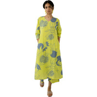 GoSriKi Women's Rayon Blend Straight Printed Kurta with Palazzo (ANAAR-Green-KS-GS_XL_Green_X-Large)