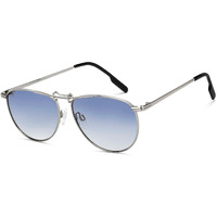 Vincent Chase By Lenskart | Silver Blue Full Rim Pilot | Economic Range | Branded Latest and Stylish Sunglasses | 100% UV Protected | Men & Women | Medium | VC S15804