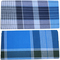 Weavers Villa Men's Mixed Cotton Lungi (Multicolour, 2 Mtrs) -Set of 2