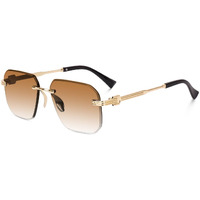 Dervin UV Protected Square Rimless Sunglasses for Men and Women (L, Brown)