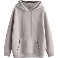 Veirdo Cotton Polly Fleece Regular Fit Grey Solid Hoodie for Men (VH0423GYPL54_XL)