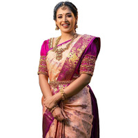 C J Enterprise Women's Pure Soft Kanjivaram Silk Saree for Wedding Kanchipuram Pattu Sarees Banarasi Cotton Latest Sari With Blouse Piece Design Wear new sadi Party 2024 (Mayaa-Sathiya-51) (Baby Pink)
