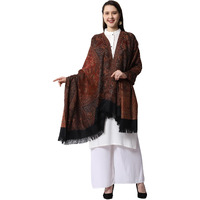 Weavers Villa Women Pashmina Shawl (Black-2, Large)