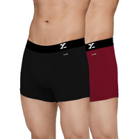 XYXX Cotton Regular Solid (Pack of 2) (Aero Trunks for Men Combo_Black + Dark Maroon_M)