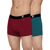 XYXX Cotton Regular Solid (Pack of 2) (Aero Trunks for Men Combo_Dark Maroon + Legion Blue_L)