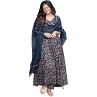 KLOSIA Women Kurta and Pant Set with Dupatta (in, Alpha, L, Blue)