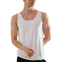 DAMENSCH Men's NEO-Skin Anti-Microbial Slub Vest- Anti-Odour-Bamboo Rayon Fabric- Round Neck- Bright White- Medium
