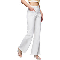 Miss Chase Women's Boot Cut High/Mid Rise Clean Look Regular/Cropped Stretchable Denim Jeans (Plus (MCSS24DEN79-03-82-34, White, 34)