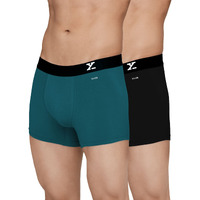 XYXX Cotton Regular Solid (Pack of 2) (Aero Trunks for Men Combo_Black + Legion Blue_L)