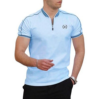 Lymio Men T-Shirt || T-Shirt for Men || Polo T Shirt || T-Shirt (polo-30-33) (L, Sky Blue)