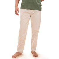 DaMENSCH The Stretch Men's Woven Cotton Tapered Fit Pyjama Pants- Oatmeal Beige- Large