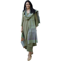 ANNI DESIGNER Women's Rayon Blend Floral Straight Kurta with Pant & Dupatta (Raja Saab Purple-VKS01_2880_Green_Small)