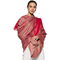 Weavers Villa - Women's Faux Pashmina Silk Paisley Design Pink Shawls, Stoles (Pink Paisley), 100cm X 200cm