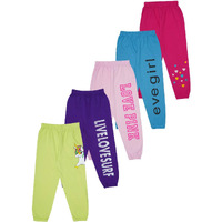 KYDA KIDS Girl's Loose Fit Track Pants (Pack of 5)