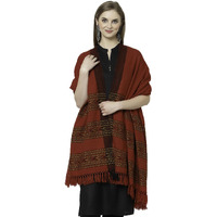 Weavers Villa Women's Acro Wool Kullu Palla Shawl (Maroon), 100cm X 200cm