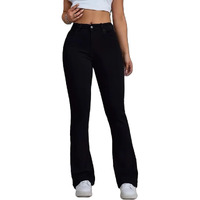 THIRD QUADRANT Women Wide Leg Jeans with high Waist || Black Jeans for Women || Flared Jeans for Women (in, Numeric, 34, Regular, Black)