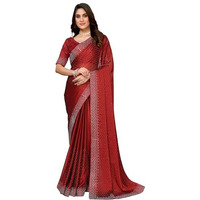 Yashika Women's Woven Chiffon Latest Black Rangoli Fabric Saree with Lace and Blouse Material (AZ-YS-P1-SWARNA-TANIKSHA-Parent_Maroon)