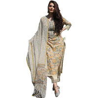 KLOSIA Women Kalmkari Printed Kurta and Pant Set with Dupatta (Medium) Mustard