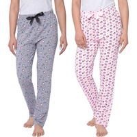 Real Basics Women s Cotton Printed Pyjama pack of 2(RB-W-PJ-XXL-P2-S4(Coffee+Sberry)_Multicolor_XXL)