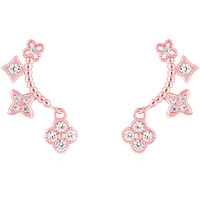 GIVA 925 Rose Gold Clover Dangle Earrings | Valentine Gift for Girlfriend Wife Women & Girls | With Certificate of Authenticity and 925 Stamp | 6 Month Warranty*