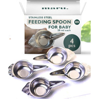 MARU Paladai for Baby Feeding Set of 4-20ml Each, New Born Baby Essentials - Multiple Uses as Milk Feeder, Medicine Dropper & Feeding Spoon - Perfect for Newborns and Babies Age 6 to 12 Months