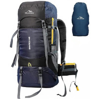 TRAWOC SPARCO 65L Travel Backpack Hiking Trekking Bag Camping Rucksack for Men & Women, Rain Cover/Shoe Compartment HK009, Navy Blue 3 Year Warranty