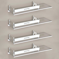 Plantex Stainless Steel 2In1 Multipurpose Wall Mount Bathroom Rack/Shelf With Soap Dish/Holder, Step Shelf - Multipurpose - Bathroom Accessories (15X5 Inches)  Pack Of 4