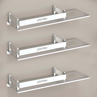 Plantex Stainless Steel 2in1 Multipurpose Bathroom Rack/Shelf with soap Dish/Holder - Multipurpose - Bathroom Accessories (15x5 Inches)  Pack of 3