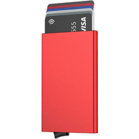 VOGARD Men s Aluminium Metal RFID Protected Smart Pop Up Wallet | 8 Card Slots (06 Red)