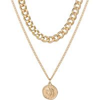 Shining Diva Fashion Stylish Multilayer Chain Pendant Necklace for Women and Girls (12451np), gold