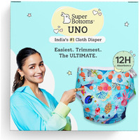 SuperBottoms NEW UNO Freesize Cloth Diaper | Cloth diaper for babies 3M to 3Y | Washable & Reusable cloth diaper | Comes with cloth diaper insert | 1 Diaper and 1 Organic cotton Soaker