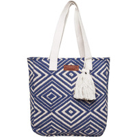 ASTRID Blue Diamond Textured Cotton Tote Bag
