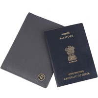 HAMMONDS FLYCATCHER Genuine Leather Passport Cover for Men, Passport Cover for Women, RFID Passport Holder for Men Travel Accessories for Men, Passport Bag for Men, 3 ATM Card Slots - Grey