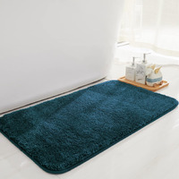LUXE HOME INTERNATIONAL Microfibre Rectangular Home Bath Mat Super Soft Anti Skid Newman Mats For Bathroom (45X75 Cm,Teal)