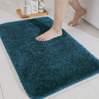 LUXE HOME INTERNATIONAL Microfibre Bath Mat Super Soft Anti Skid Newman Rectangular Mats For Bathroom (40X60 Cm,Teal)