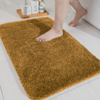 LUXE HOME INTERNATIONAL Microfibre Rectangular Bath Mat Super Soft Anti Skid Newman Mats For Bathroom (40X60 Cm,Gold)